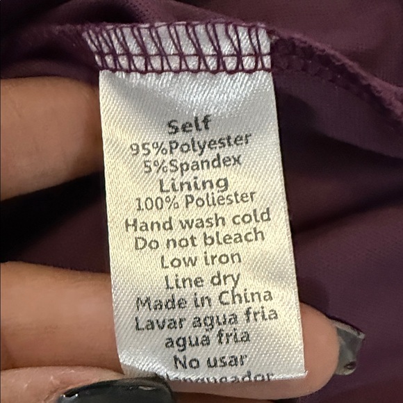 Windsor Burgundy Ruched Bodycon Dress Puff Sleeve - Size M - Picture 7 of 7